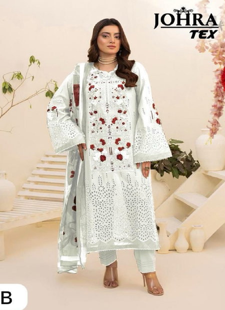 Johra Tex 179 B Cambric Cotton Surat Pakistani Salwar Suits Wholesale Market